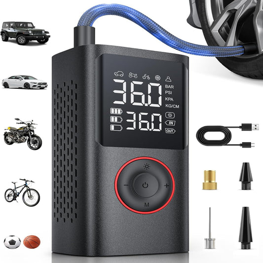 Tire Inflator Portable Air Compressor for Auto, Motorcycle, Bicycle, Balls