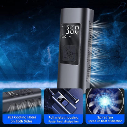 Fast Inflation: Electric Air Pump 6000 mAh Battery Compressor Universal 150 PSI Bicycle Pump Electric Mini with SOS LED for Car Tyres Bicycle Motorcycle Includes 2 Inflatable Tubes